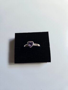 Silver ring with purple amethyst